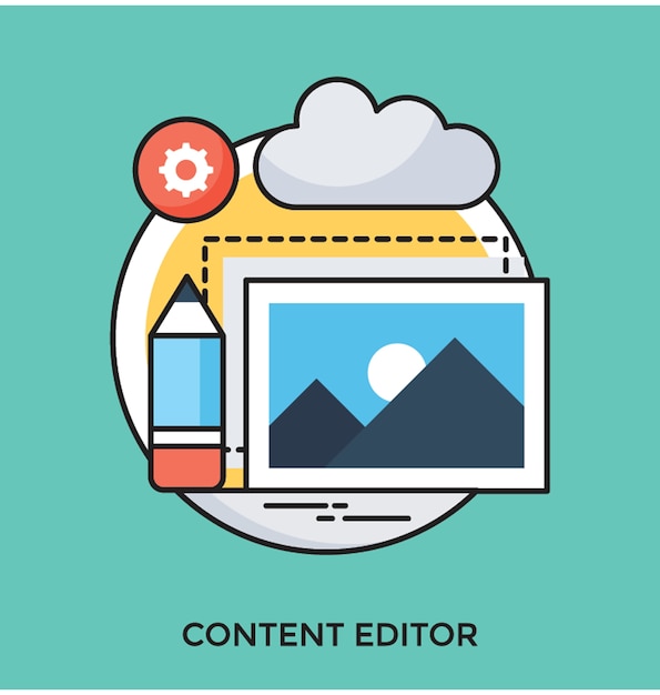 Content Editor Platte vector pictogram