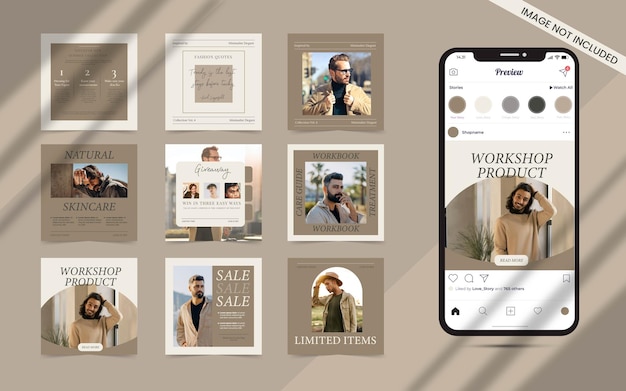 Content ideas for social media banner post for instagram fashion promotion with editable photo template