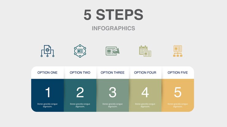 Vector content management cms content marketing content schedule content plan icons infographic design template creative concept with 5 steps