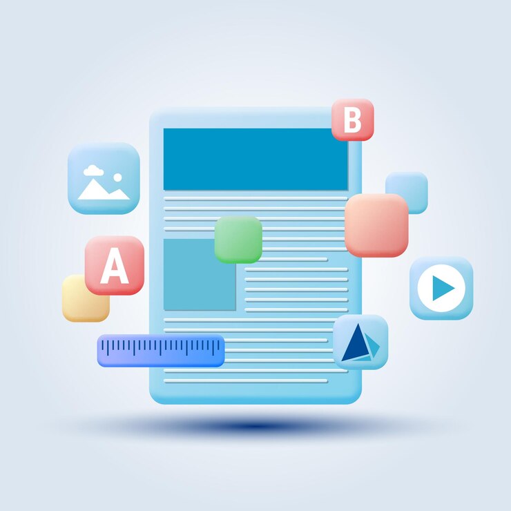 Vector content management system cartoon style vector concept illustration