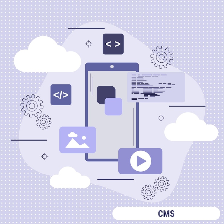 Vector content management system flat design style vector concept