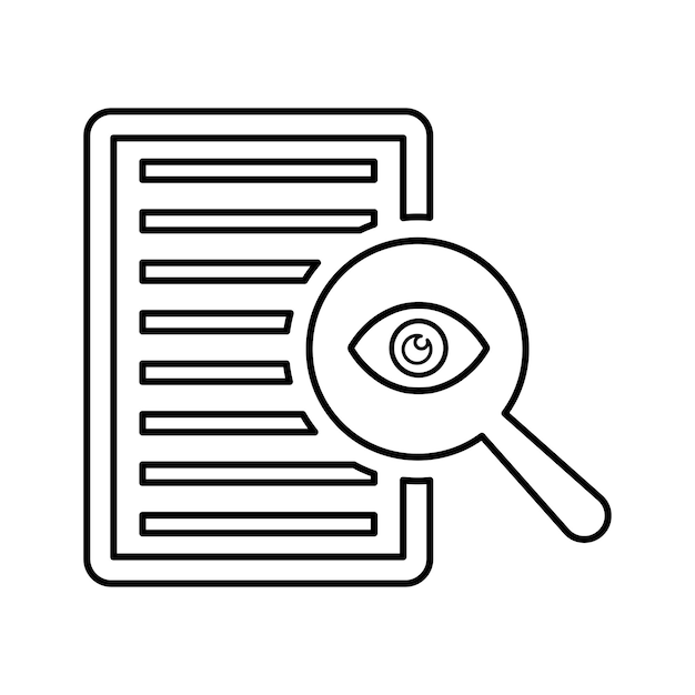 Vector content proofreading line icon