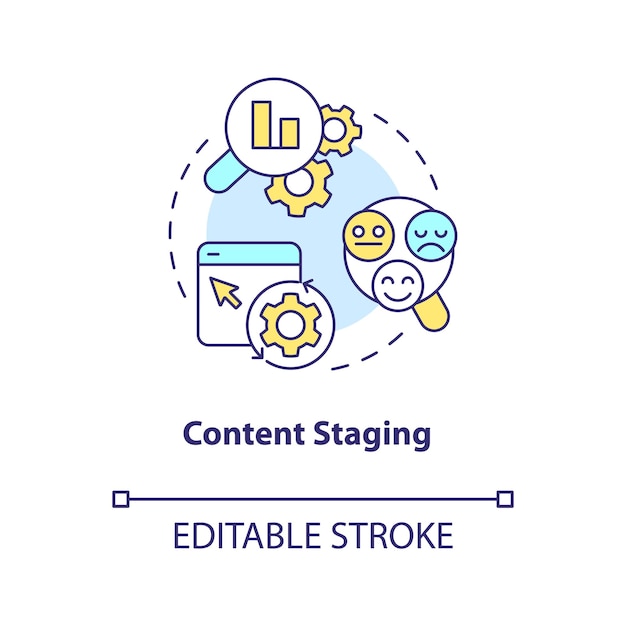 Content staging concept icon