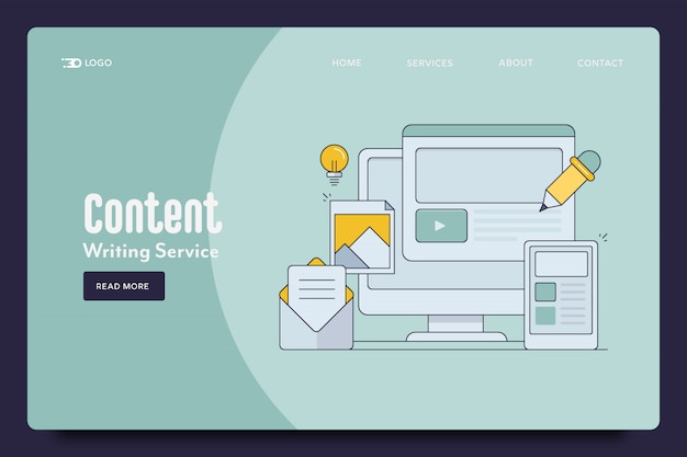 Vector content writing landing page