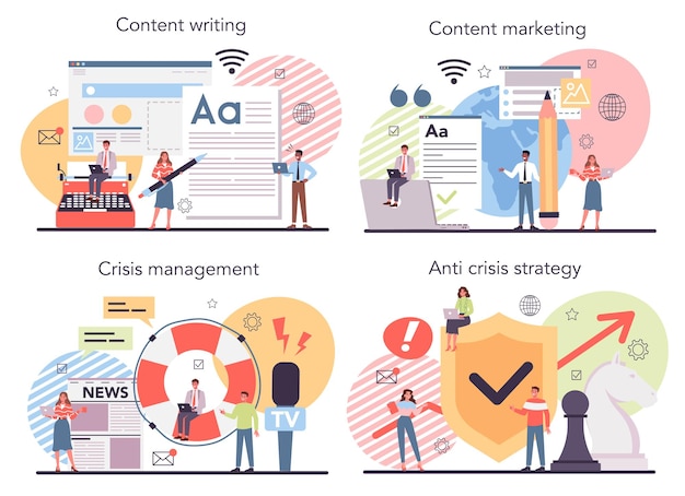 Contentmarketing concept set