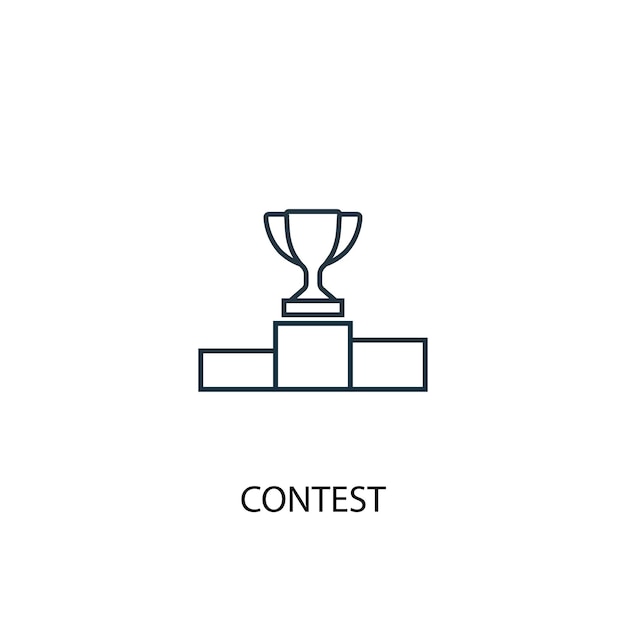 Contest concept line icon. Simple element illustration. contest concept outline symbol design. Can be used for web and mobile UI/UX