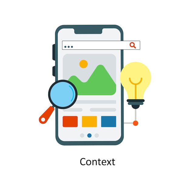 Context concept flat icon style illustratie