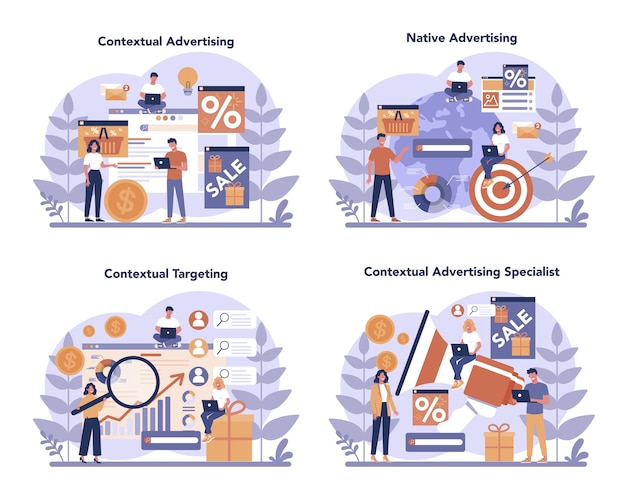 Vector contextual advertsing and targeting concept set