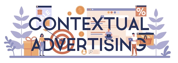 Contextueel adverteren en targeting typografisch headerconcept