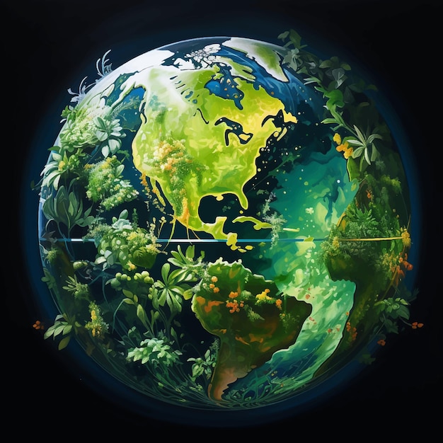 벡터 대륙 지속가능한 우주 행성 구를 구하기 지구 보존 국제 환경