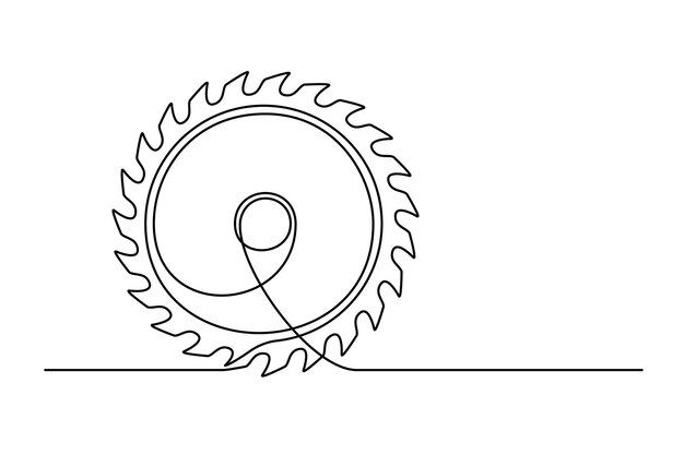 Vector continu één lijn cirkelvormig lemmet