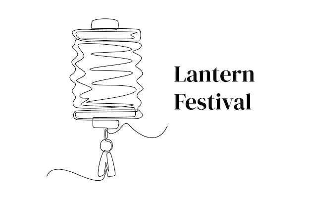 Continu een lijntekening opknoping lantaarn icoon Lantaarn festival concept Enkele lijn tekenen ontwerp vector grafische illustratie