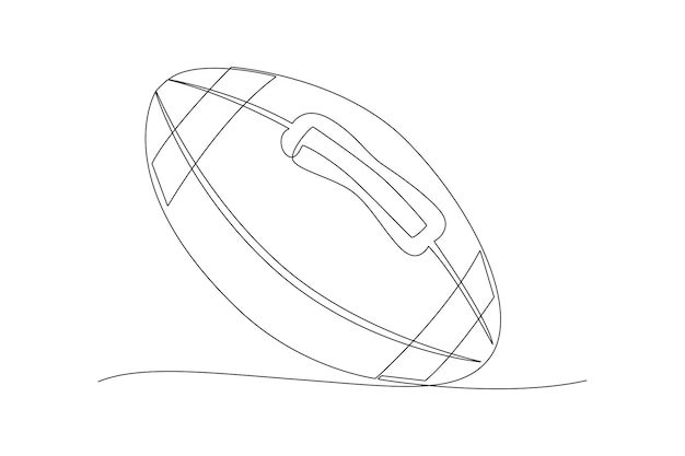 Vector continu één lijntekening rugbyspelers concept atleten spelen met bal doodle vectorillustratie