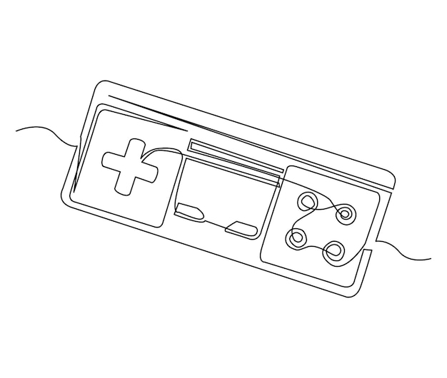 Continu een lijntekening van game controller joysticks of gamepads lijntekeningen vectorillustratie