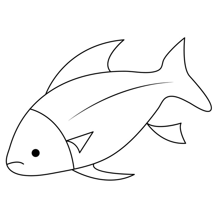 Vector continu één lijntekening van grote vissen en enkele lijn vector kunst illustratie