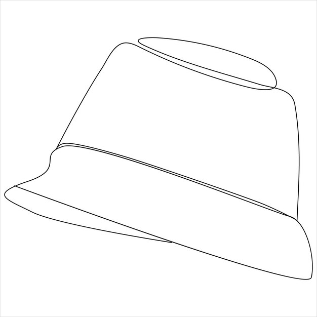 Continu één lijntekening van hoed cap lijnwerk tekening vectorillustratie