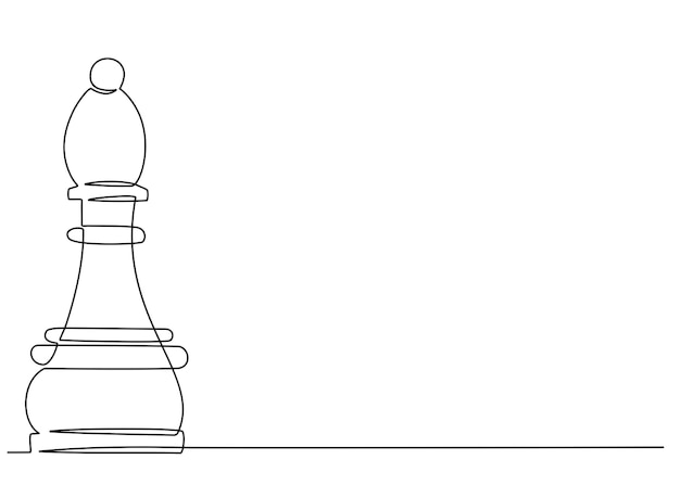 Continu één lijntekening van schaakstuk ridder Vectorillustratie