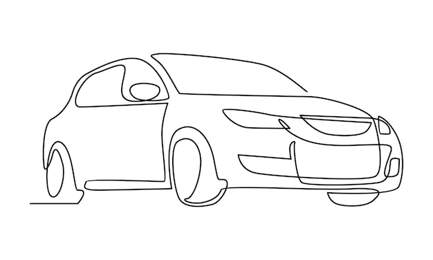 Continue line of car illustration