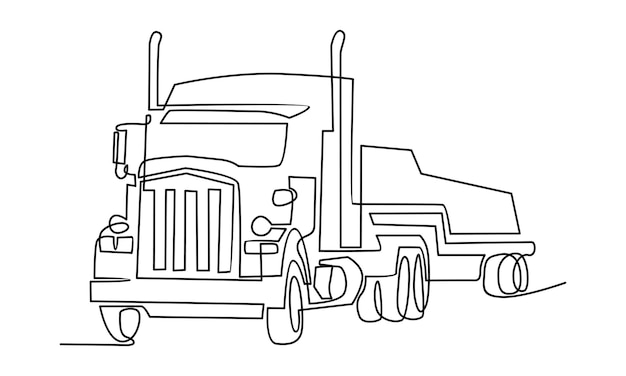 Continue line of truck illustration