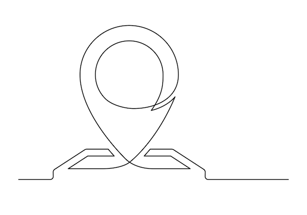Vector continuous drawing of one line of an map point