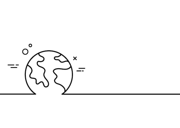 연속 지구 선 그리기 글로벌 손으로 그린 디자인 벡터 일러스트