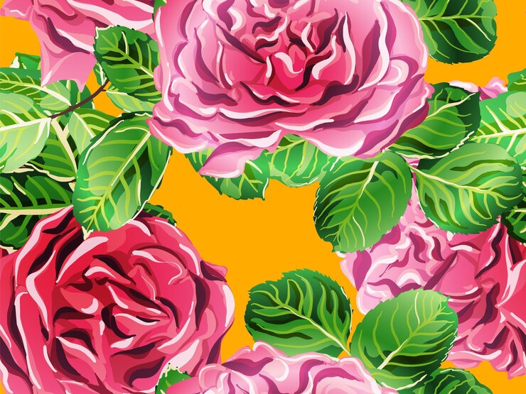 Vector continuous floral design.summer peonies leaves and buds sleepwear texture. rose seamless pattern. botanic rose flower swimwear print. gold yellow and saffron girly hawaiian peony background.