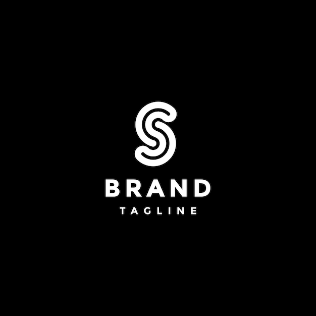 Continuous Initial Letter S Line Logo Design Simple Initial Letter S Curved Lines Logo Design