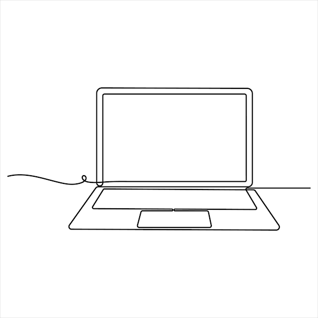연속 노트북 단선 그림 스케치 터 일러스트레이션