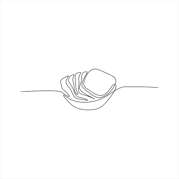 continuous line art of bread