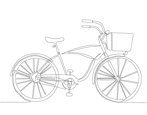 Continuous Line Art of classic bikes Vector minimal premium healthy lifestyle