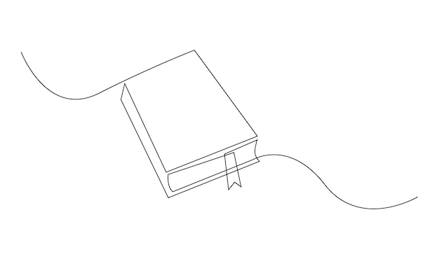 本のイラストの連続ラインアート描画