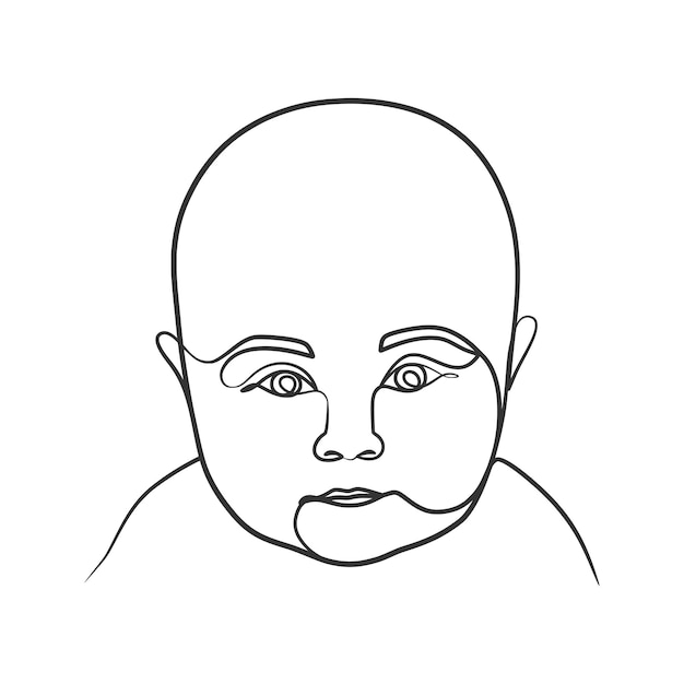 赤ちゃんの連続線画イラスト