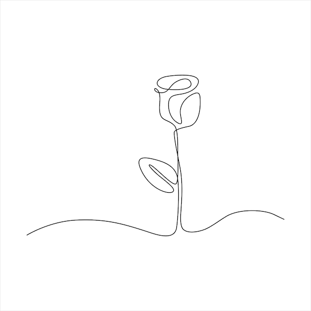 continuous line art of flowers