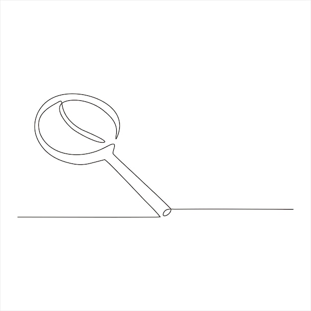 Continuous line art of a magnifying glass