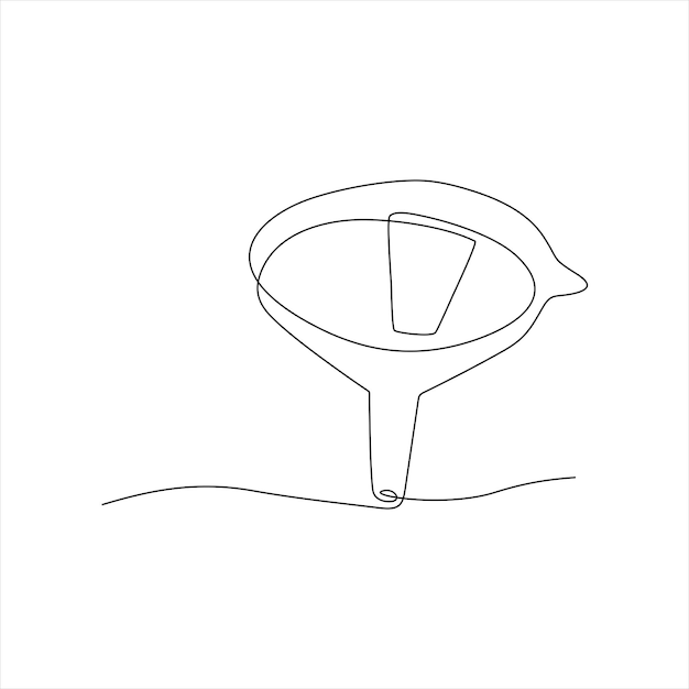 Continuous line art of an oil funnel