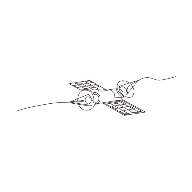 위성의 연속 라인 아트