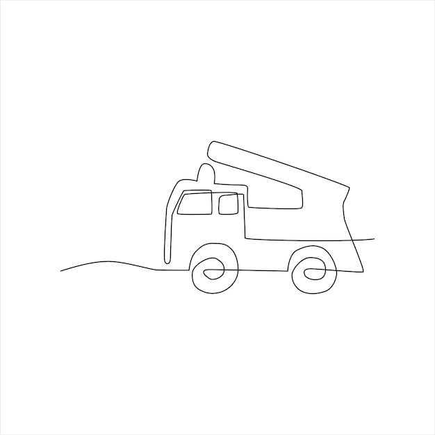 Continuous line art of tow truck