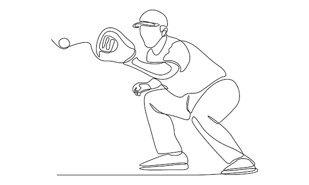 Continuous line of baseball player