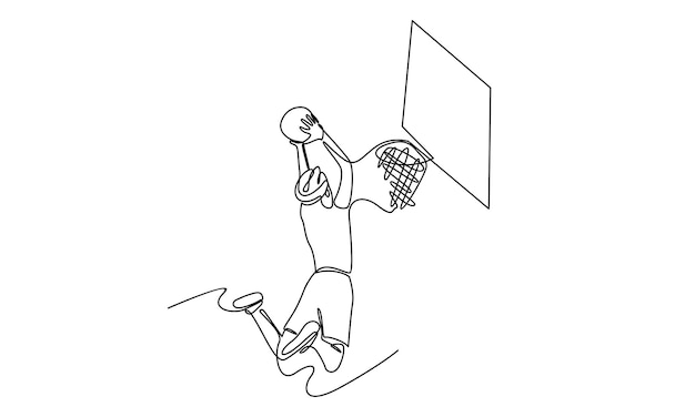 Continuous Line of Basketball Player