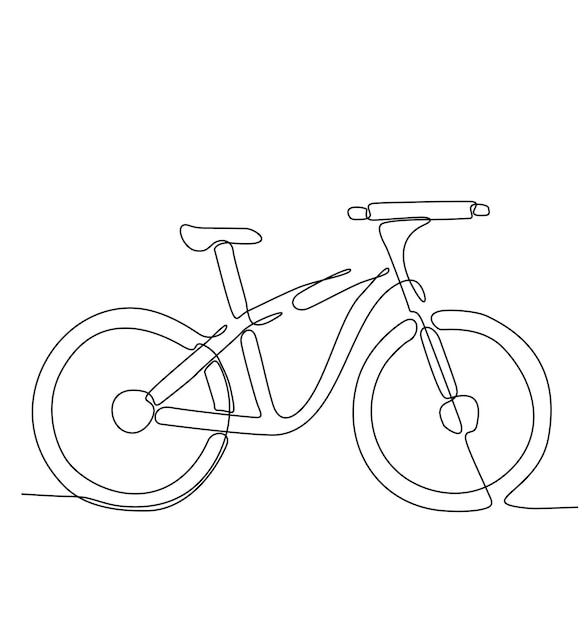 Continuous line bicycle travel suitable for holiday Drawing of set Exercise Vector illustration