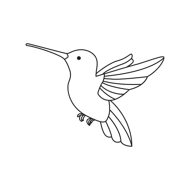 Continuous line bird White one line drawing logo icon Vectors Illustrations