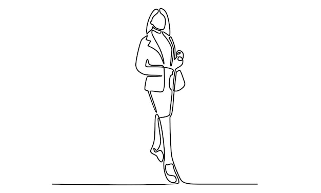 continuous line of of businesswoman illustration