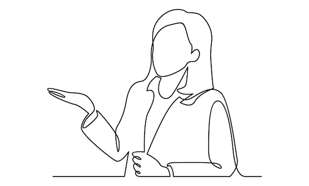 continuous line of of businesswoman illustration