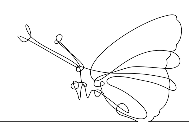 Continuous line butterfly