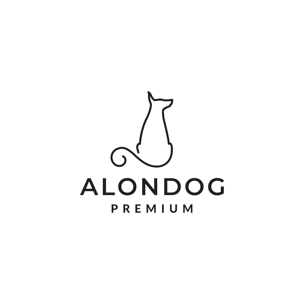 Непрерывная линия собака щенок один логотип символ значок векторный графический дизайн иллюстрация идея креатив