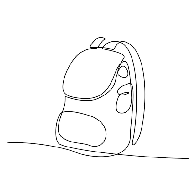 Continuous line drawing of back pack vector illustration