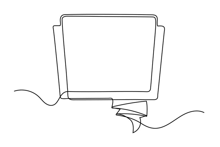 Vector continuous line drawing banner