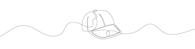 Disegno a linea continua del berretto da baseball line art del berretto da baseball