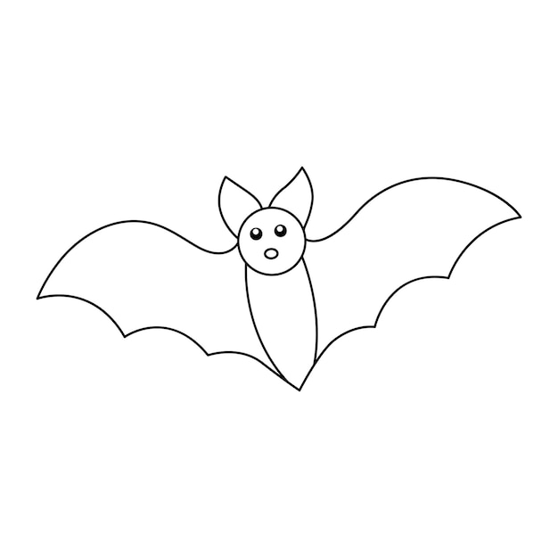 Continuous line drawing bat sketch vector illustration halloween