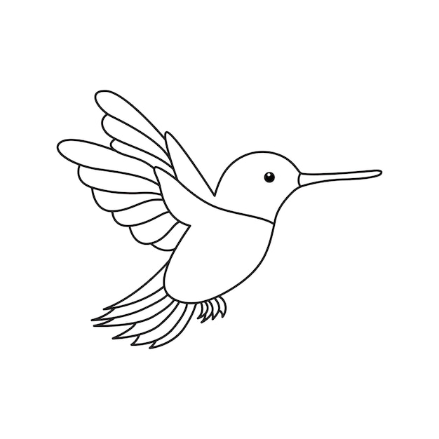 Vector continuous line drawing birds vector logo icon